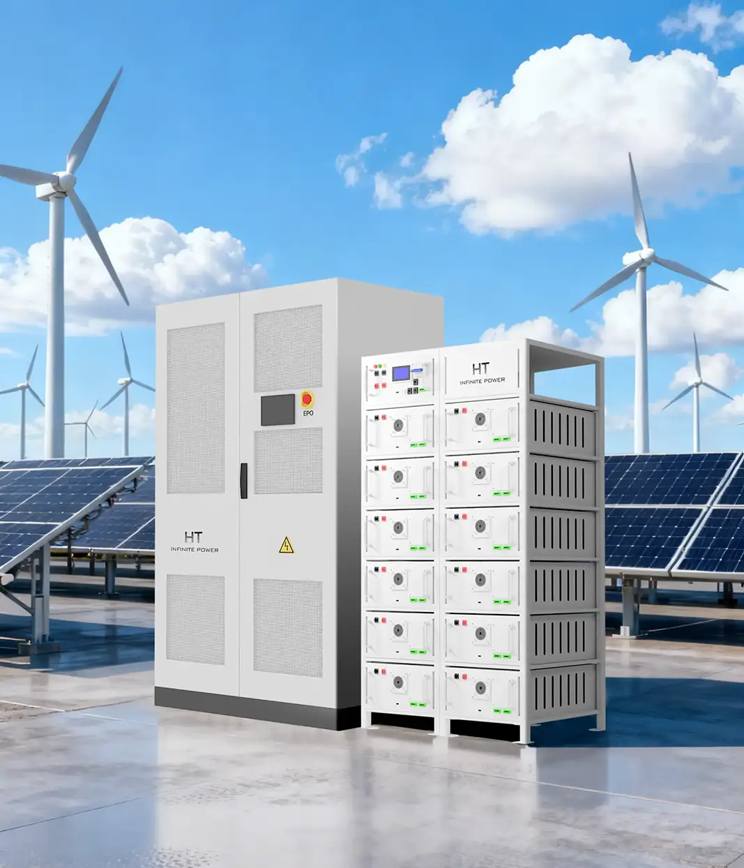 A 250KW/516KWH industrial energy storage solution composed of PCS and high-voltage rack batteries